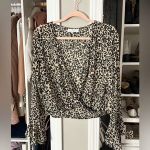 Pink Lily X Caitlin Covington leopard print top